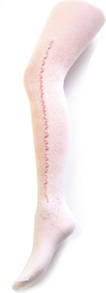 çorape triko fëmijësh, NEW BABY, jacquard, madhësia 116 (5-6 vjet), e bardhë