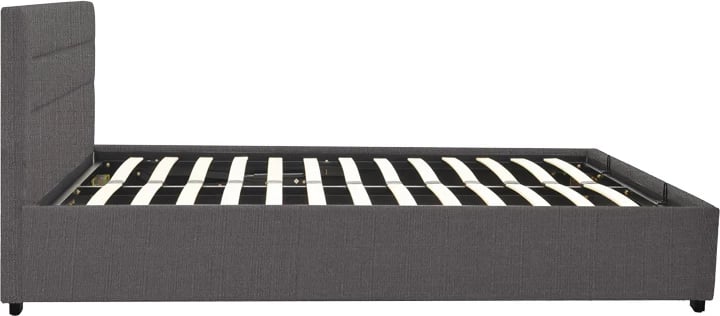 Krevat Molito me hapësirë për depo, ngjyrë gri e errët, 160x200cm