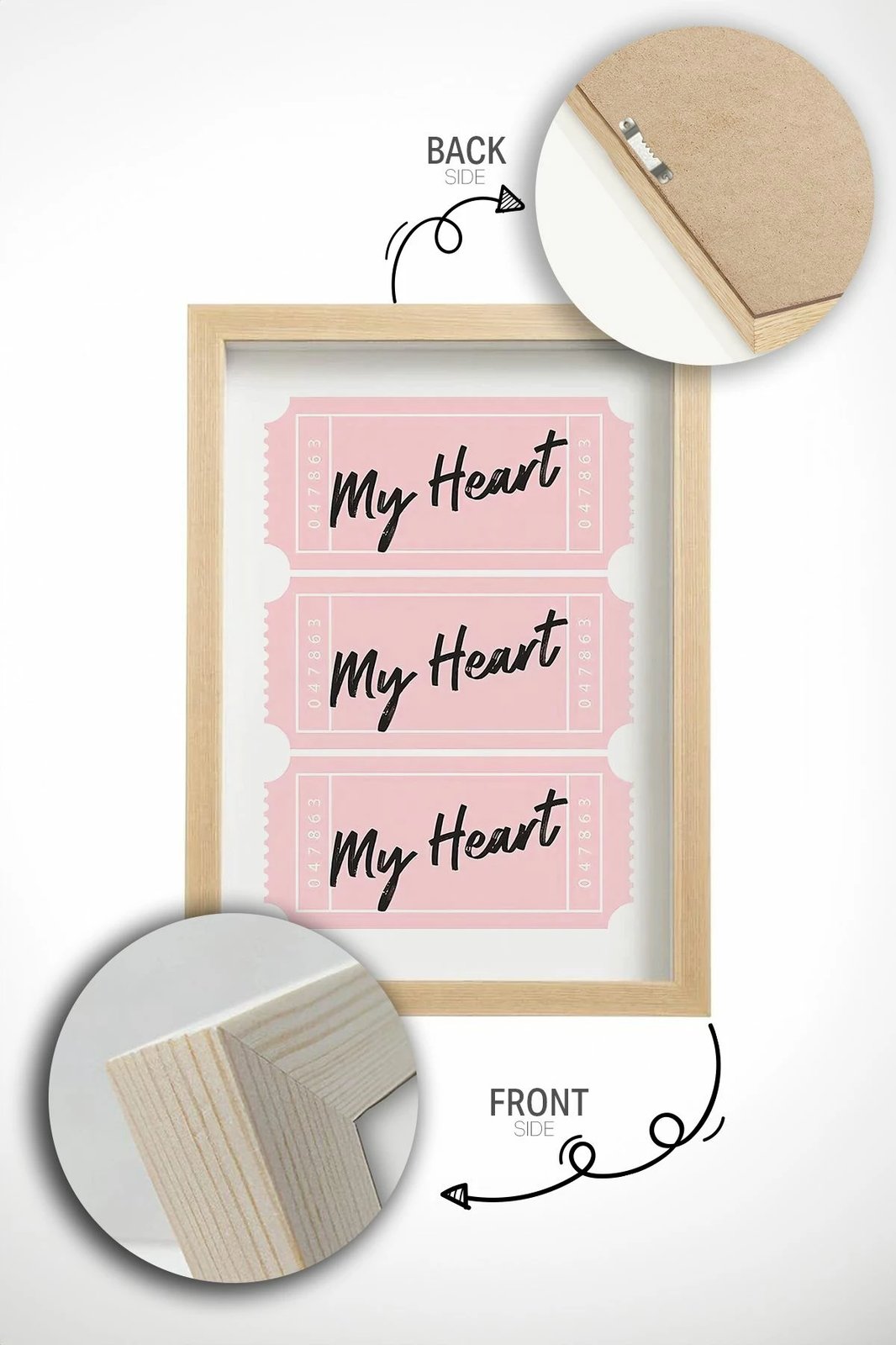 Set pikturash dekorative me kornizë, 3 copë, Wallity, Ersy3Ham14