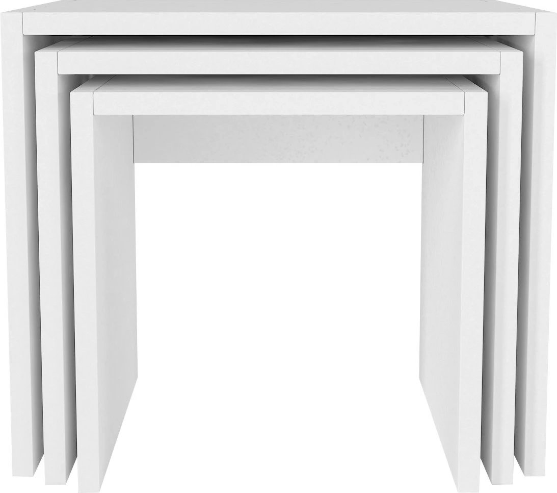 Set tavolinash të mbivendosura (3 copë), Skye Decor, Zariel, e bardhë