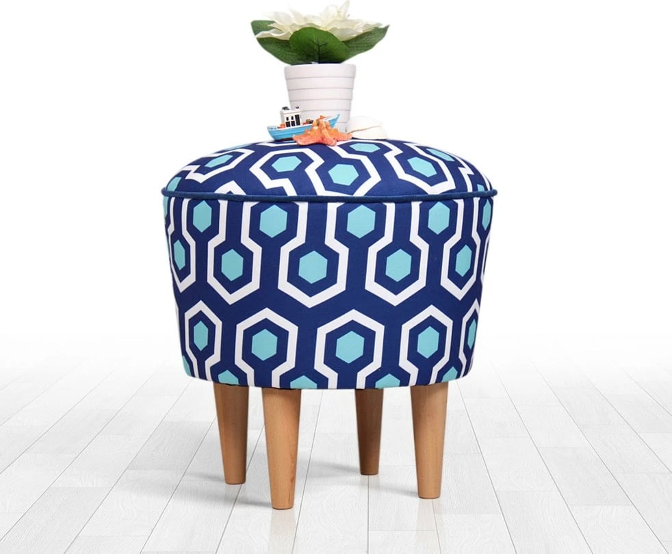 Puf Atelier del Sofa, Sky v2, blu e bardhë