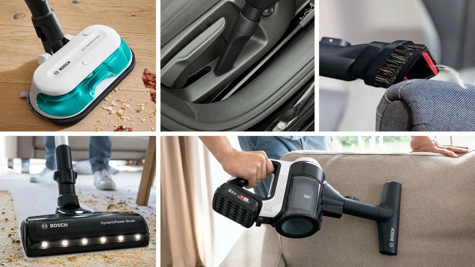 Fshesë me korrent vertikale Bosch Unlimited 7 ProHygienic Aqua BCS71HYG1, pa kabllo, 0.3L, e bardhë, me aksesorë