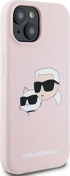 Mbështjellës Karl Lagerfeld Silicone Karl & Choupette MagSafe për iPhone 15/14/13, Rozë