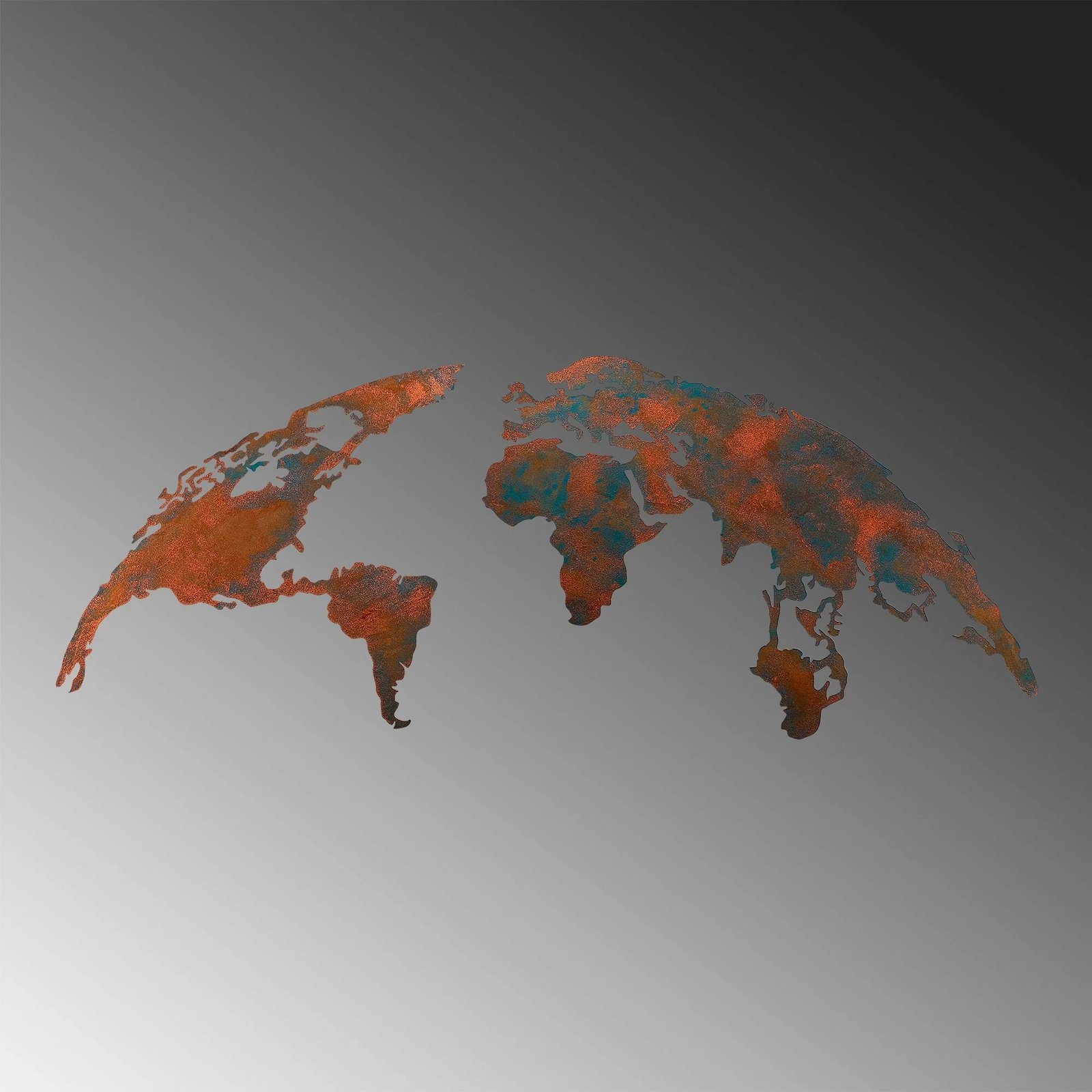 Aksesor dekorativ metalik për mur, hartë bote, madhësi mesatare - 2