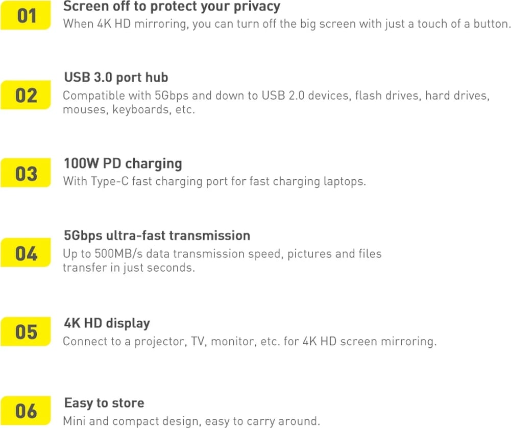 HUB multifunksional Baseus Lite Series WKQX050101, 2x USB 3.0, USB Type-C PD, HDMI 1.4, SD/TF, i zi