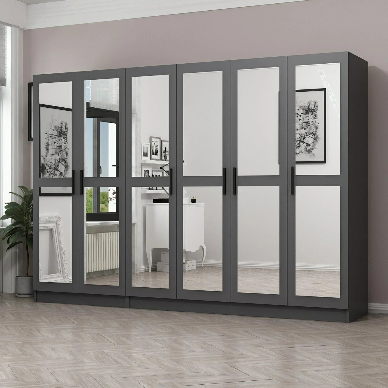 Dollap Skye Decor, ngjyrë antracit, 270x210x52cm