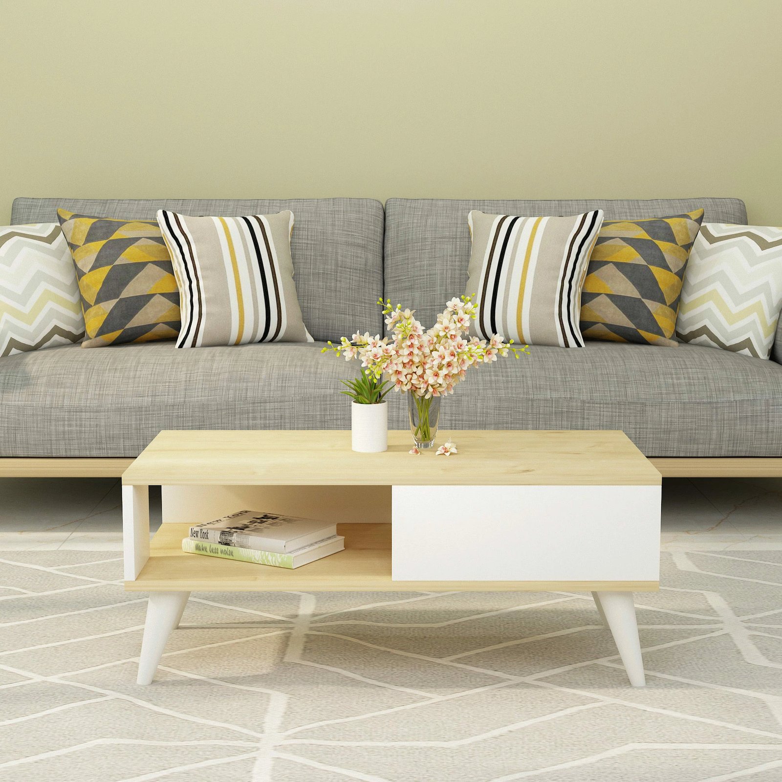 Tavolinë kafeje Hanah Home, Seul - ngjyrë safir dhe e bardhë