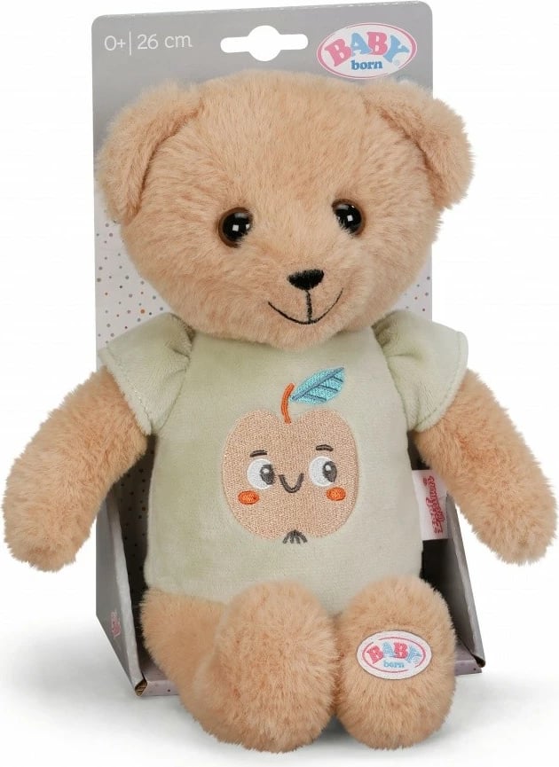 Ari pelushi, Baby Born, Teddy 839225-116725, 26 cm, i butë për foshnje 0+, i larshëm 30°C, bezhë