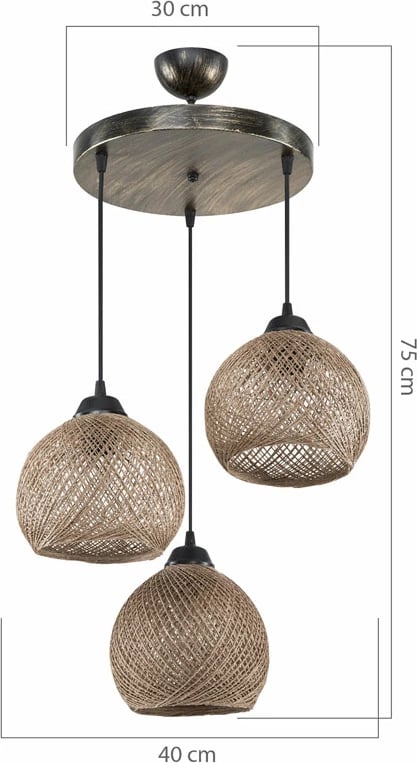 Dritë tavani PWL-1121 Ε27 kafe D40x75cm Dritë tavani PWL-1121 Ε27 kafe D40x75cm