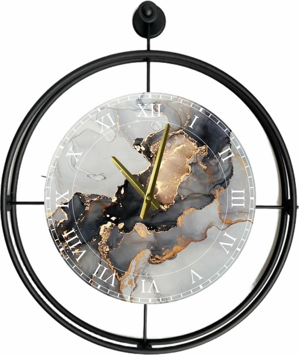Orë muri dekorative prej metali, Wallity, Mclock-00122, e zezë
