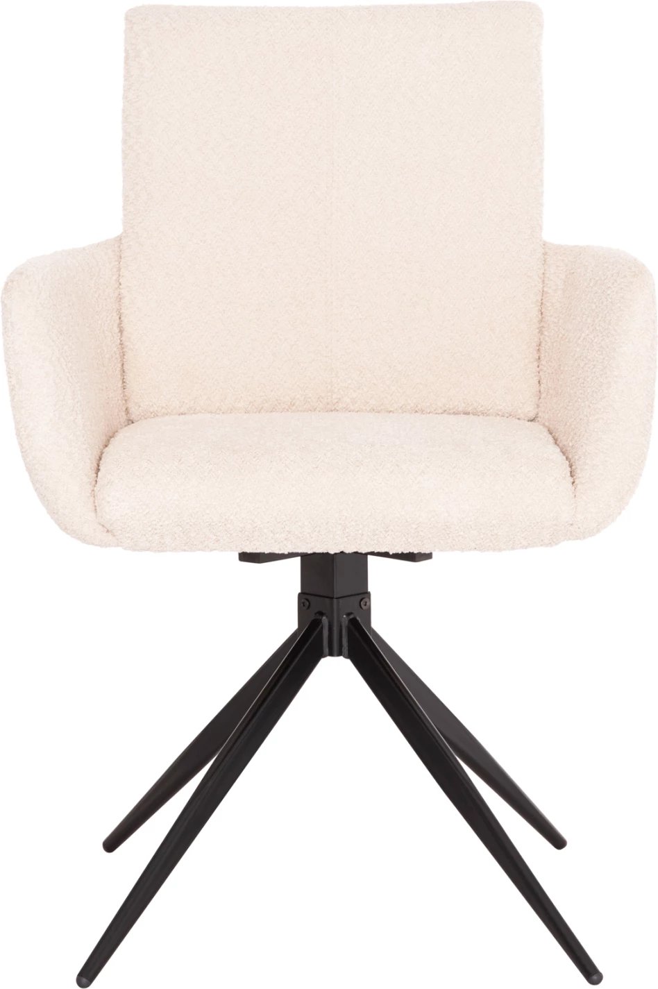 Karrige për ngrënie me krahë, rrotulluese, ngjyrë bezhë, FH9942.07, pëlhurë boucle-metal, 62x60x90H cm