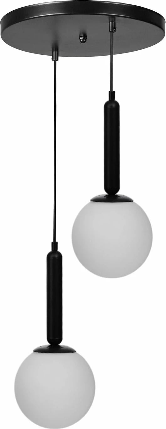 Llambë tavani Opviq, 9057-2, metal dhe xham, e bardhë/zezë