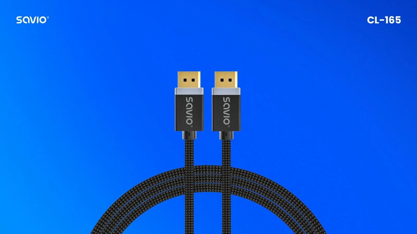 Kabllo DisplayPort Savio CL-165, 1m, v1.4, e zezë