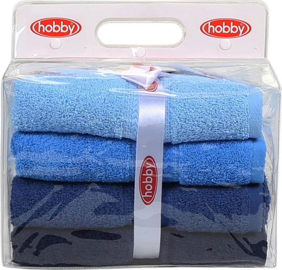 Set peshqirësh duarsh (4 copë), Mijölnir, ngjyrë ylberi - blu