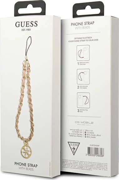 Varëse telefoni Guess Chain Strap Metal 4G, rozë