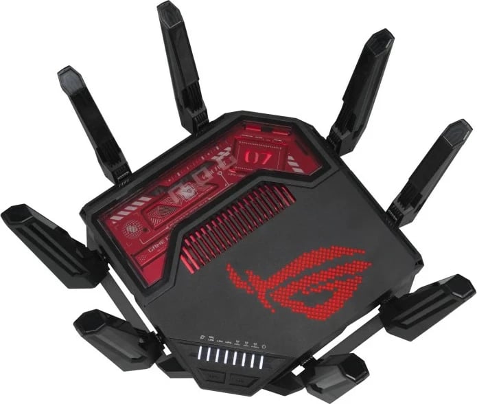 Router ASUS ROG Rapture GT-BE19000, Tri-band, Ethernet Multi-Gigabit, Zi, Kuq