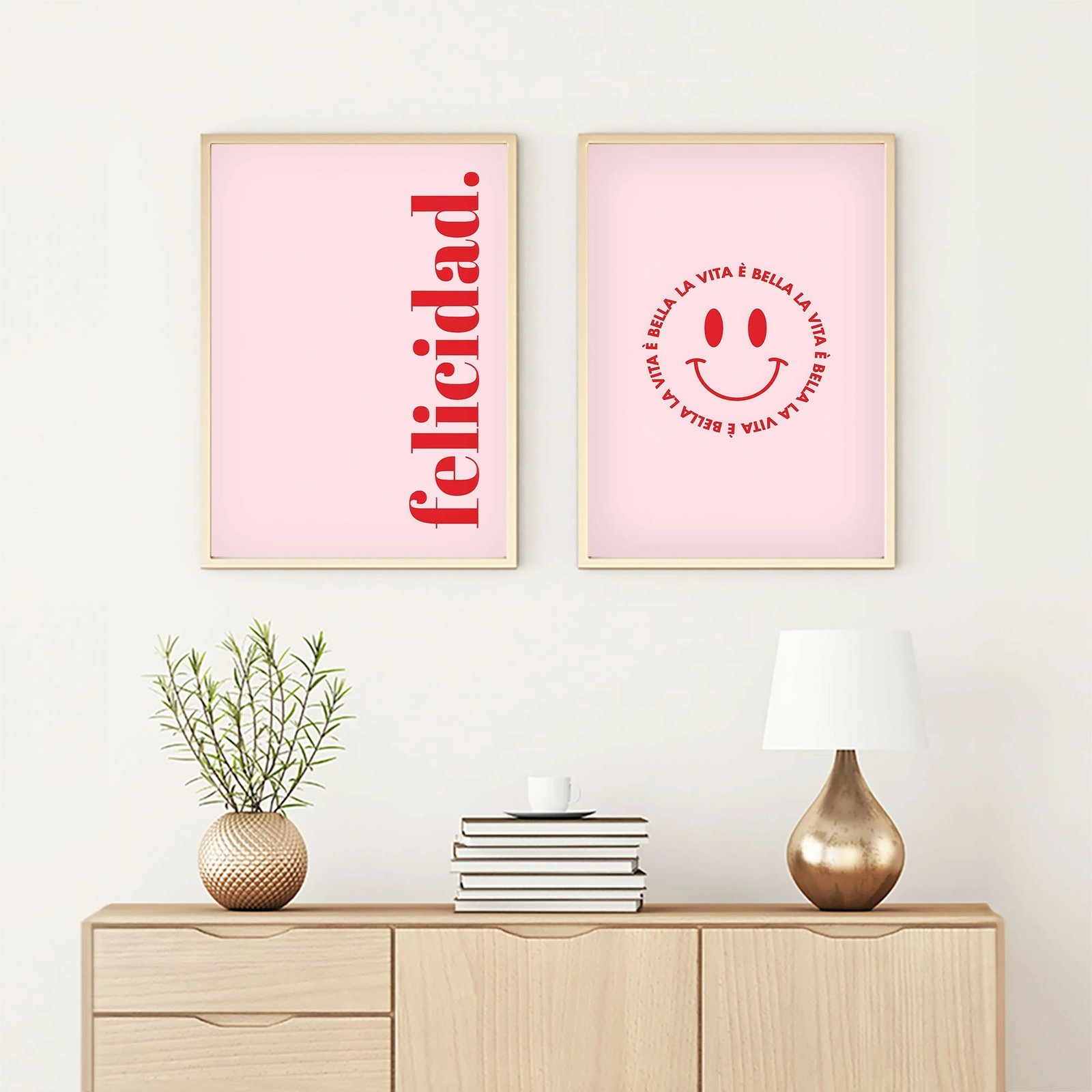 Set pikturash dekorative me kornizë, MDF, Wallity, Huhu286, 50x70cm, 2 copë