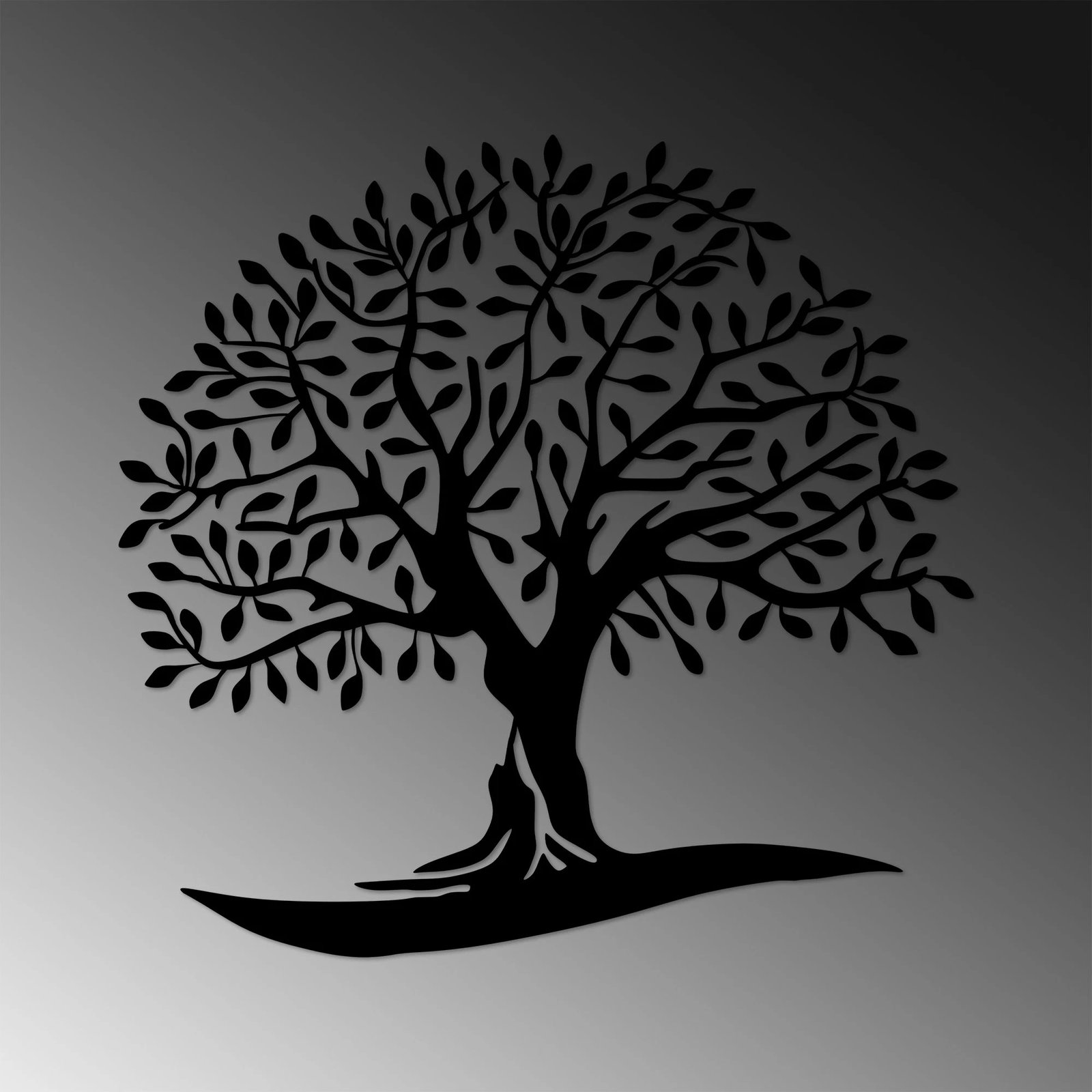 Aksesor dekorativ metalik për mur, Monumental Tree 21, ngjyrë e zezë