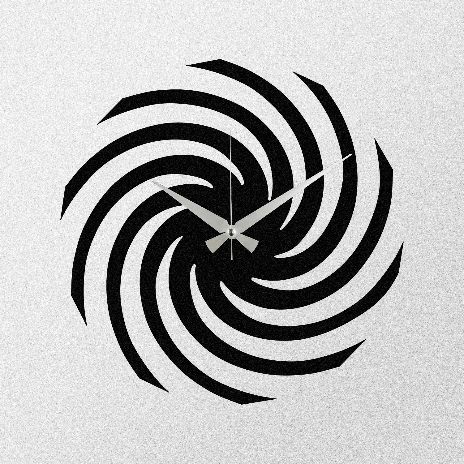 Orë muri dekorative prej metali, Wallity Enzoclock - S023, e zezë, 48x48cm