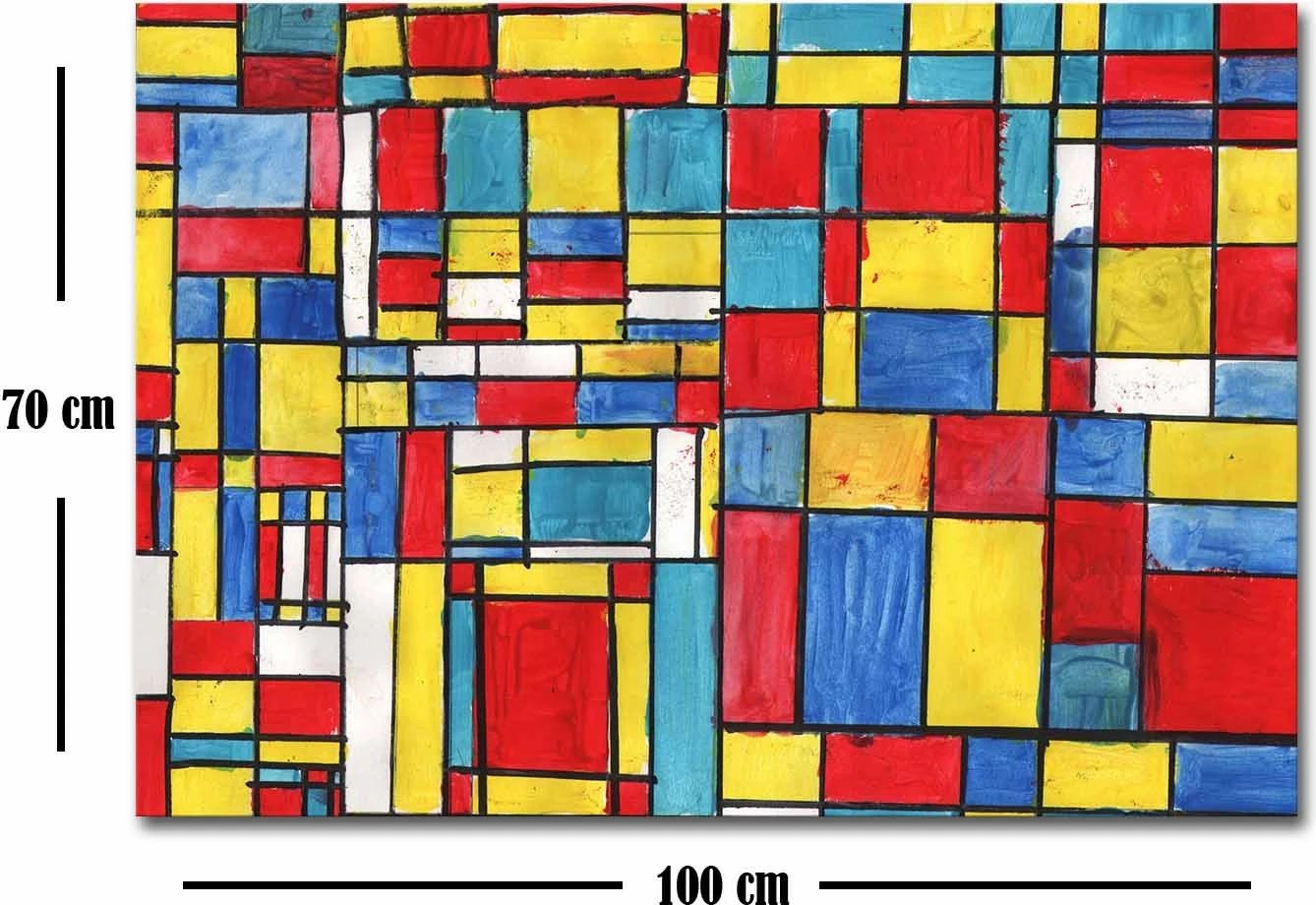 Pikturë dekorative në kanavacë, art i Kandinsky-t, shumëngjyrëshe, 70x100cm, 70100FAMOUSART-048