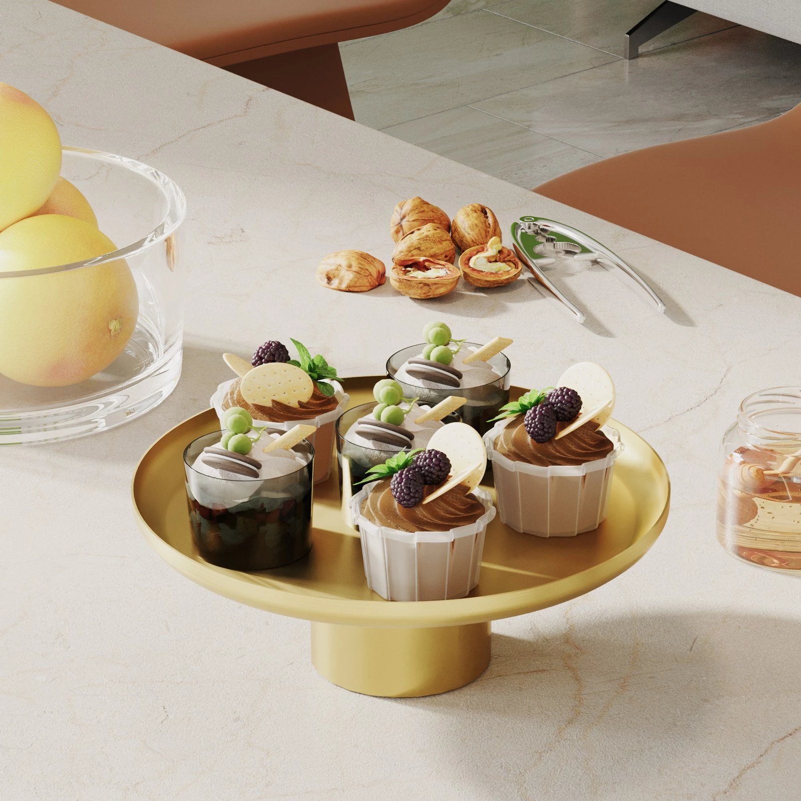 Aksesor dekorativ metalik Aberto Design, Nısıros-B, ngjyrë ari Aksesor dekorativ metalik Aberto Design, Nısıros-B, ngjyrë ari