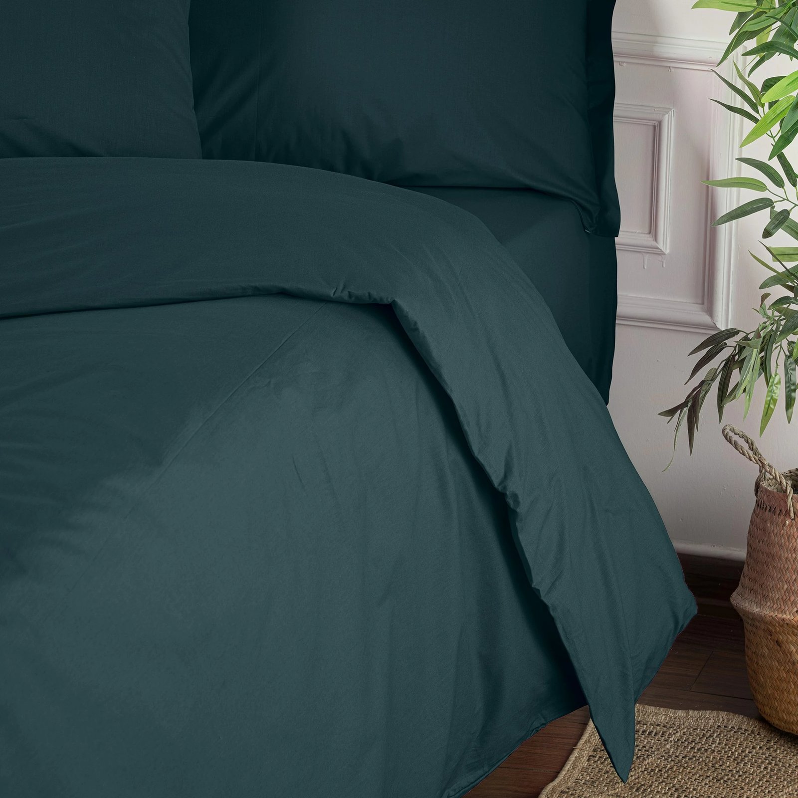 Mbulesë për jorgan dopio, ngjyrë jeshile petrol, L'essentiel, Tonne Mavie - Noche