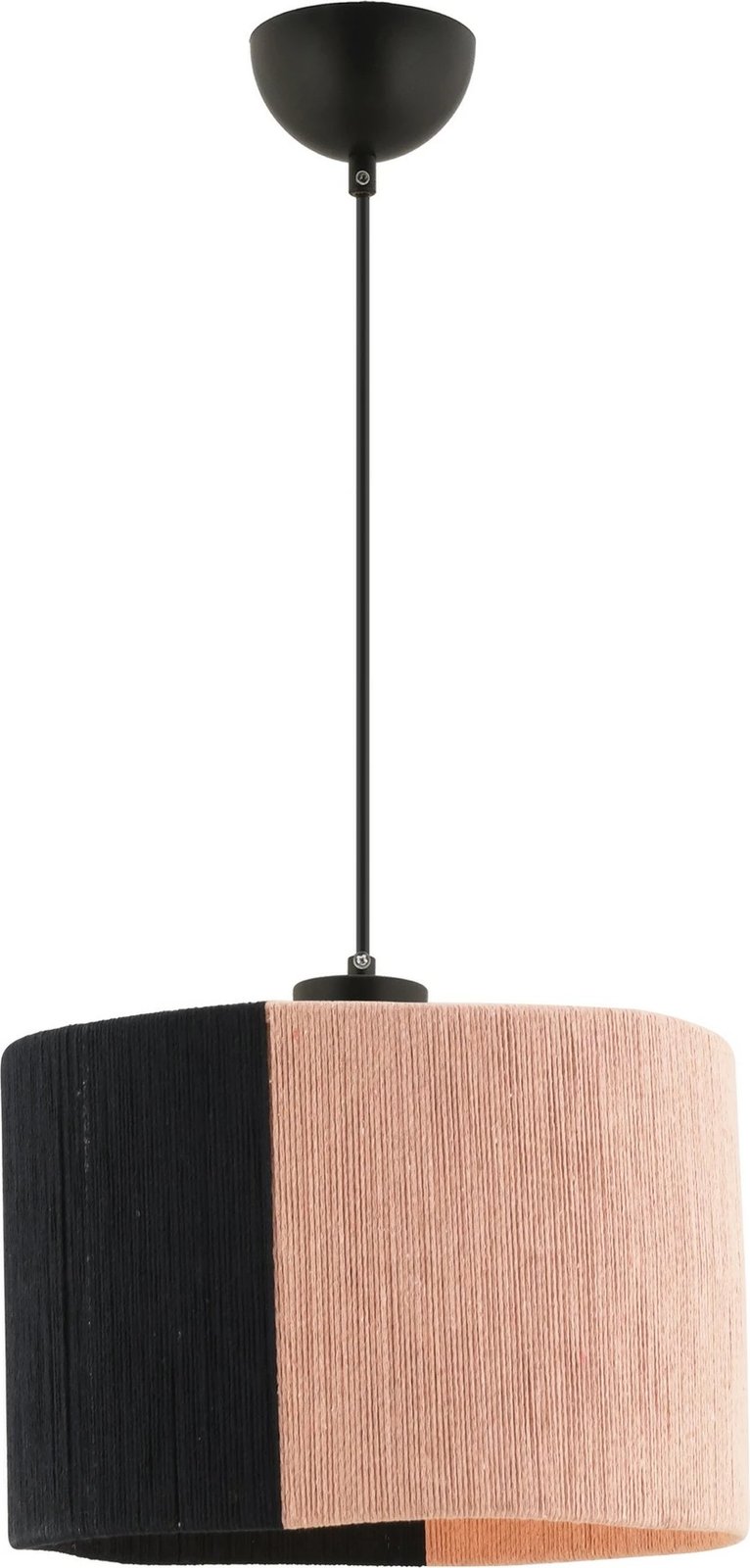 Llambë tavani Opviq, metal e zezë, kapak jute rozë, Cane Llambë tavani Opviq, metal e zezë, kapak jute rozë, Cane