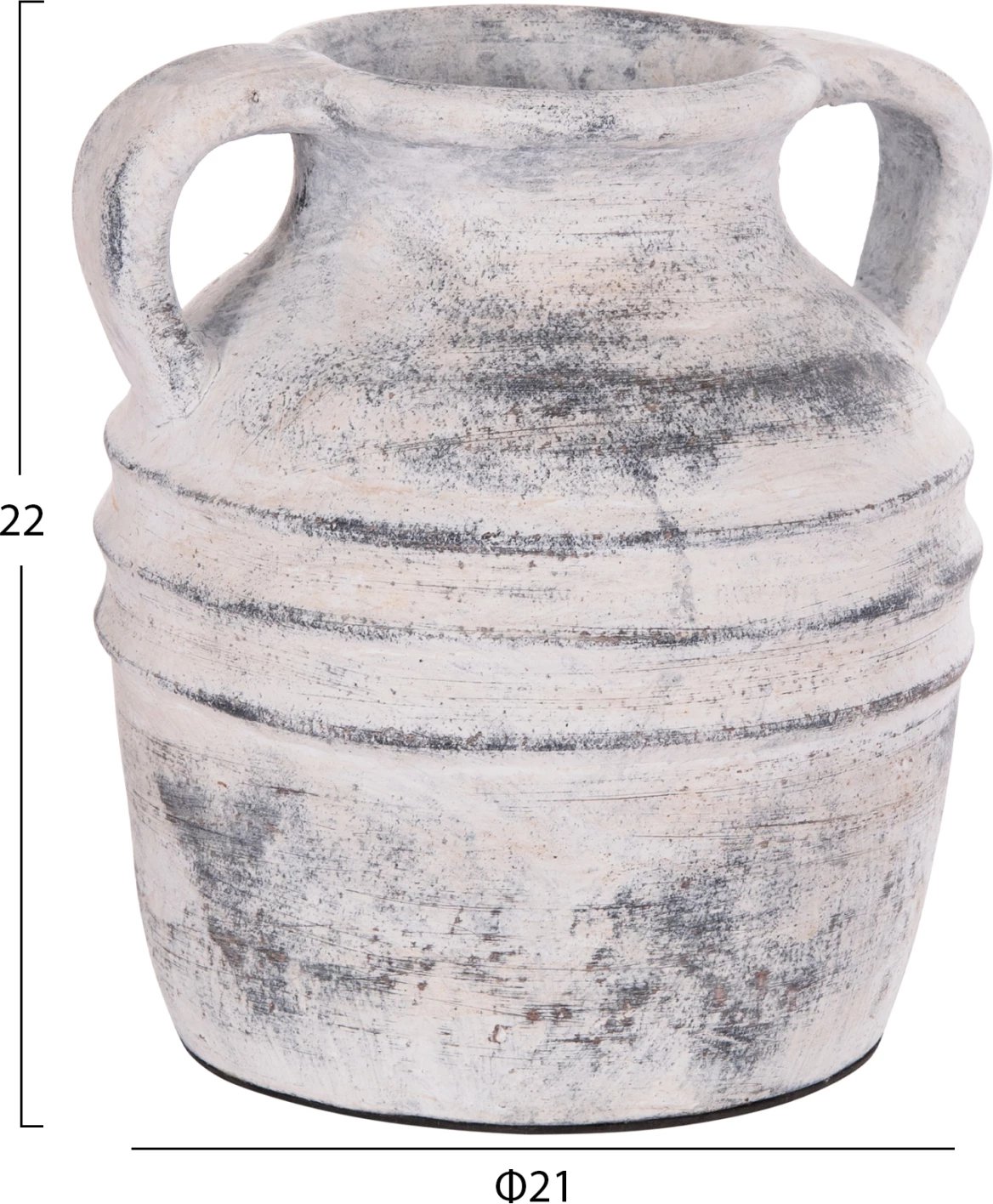 Vazo dekorative tavoline VERMO, terrakotë, ngjyrë gri e çelët, FH4398, 21x22cm Vazo dekorative tavoline VERMO, terrakotë, ngjyrë gri e çelët, FH4398, 21x22cm