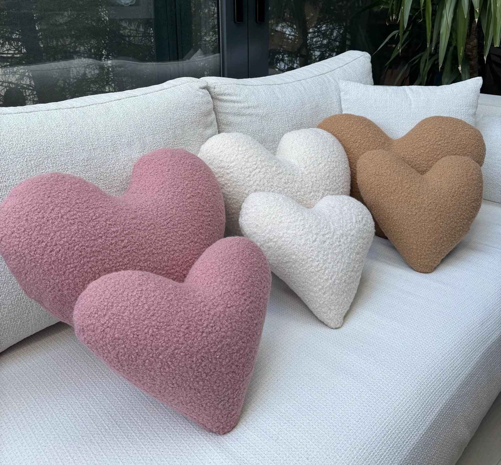 Jastëk zemër i madh Teddy, rozë, Evila Originals