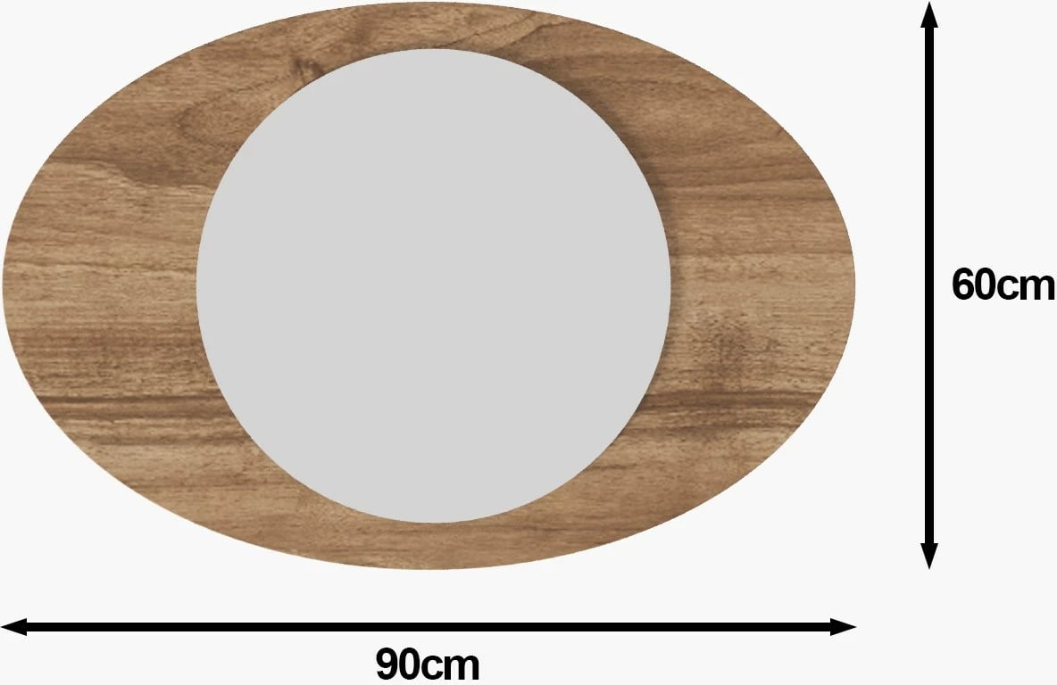 Pasqyrë dekorative, ngjyrë arre, Obble, Skye Decor