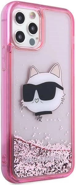 Mbështjellës Karl Lagerfeld KLHCP12MLNCHCP për iPhone 12/12 Pro 6.1", Glitter Choupette, rozë