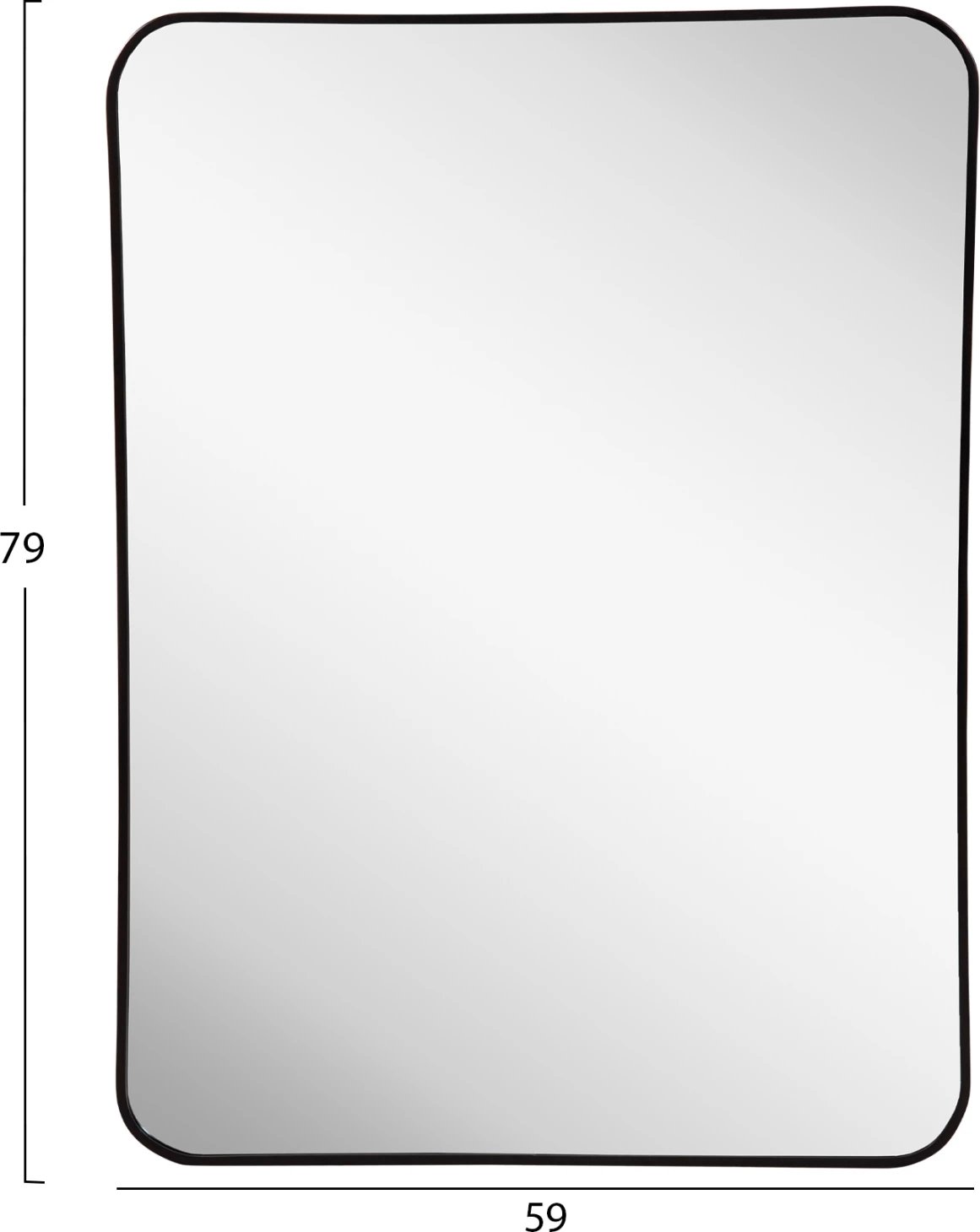 Pasqyrë muri serisë ARCHER FH4502 kornizë alumini ngjyrë zezë 59x79H cm.