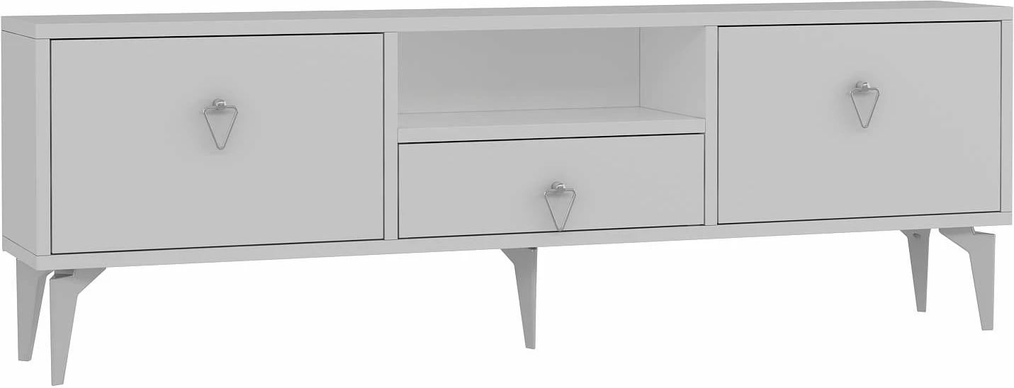 Komodë për TV Skye Decor, 1302-DROP-1, e bardhë, argjend