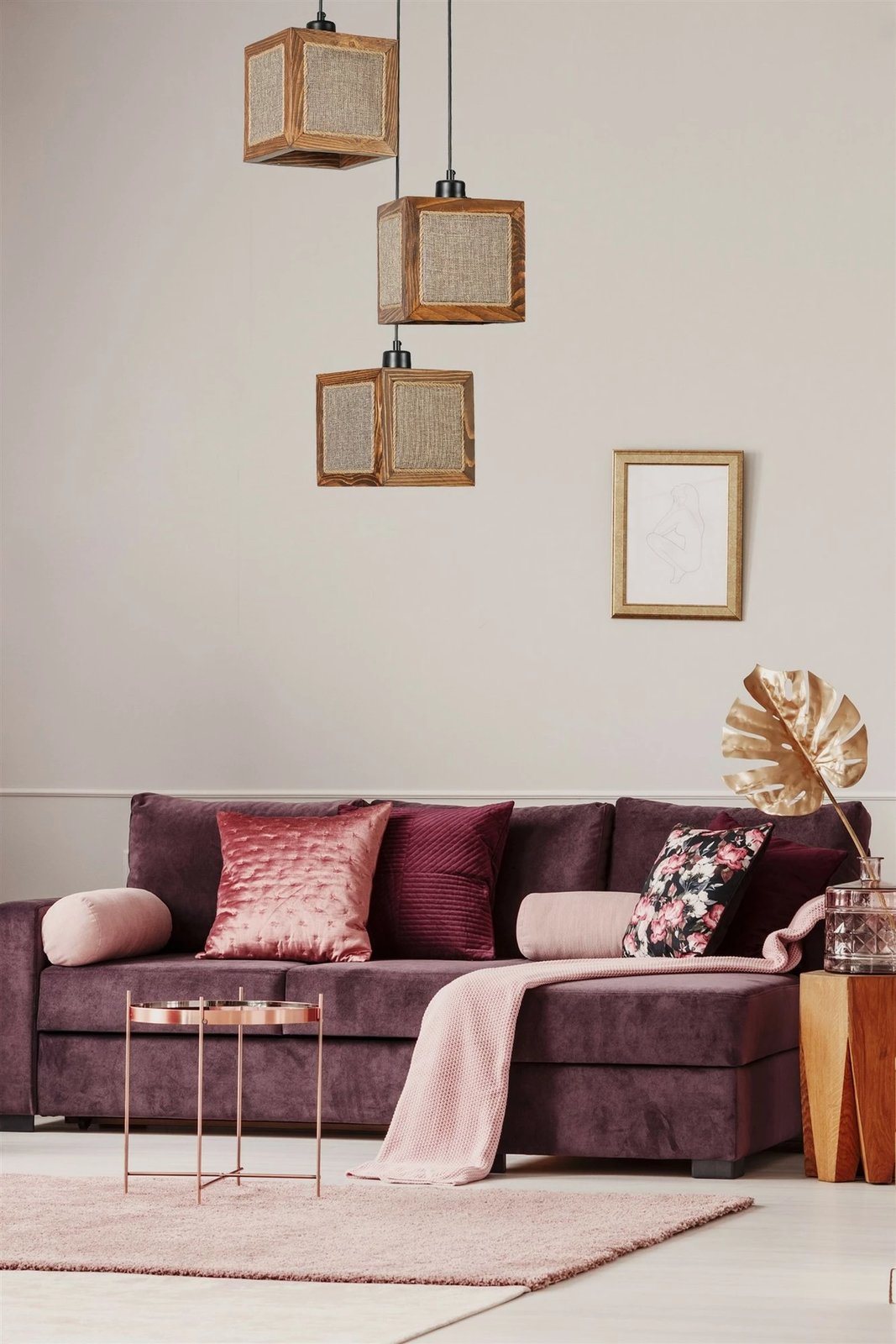 Llambë tavani Opviq, dru bredhi, ratan, arre, e zezë, 8702-3