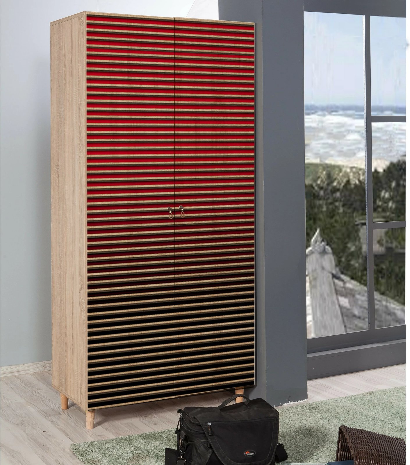 Dollap Hanah Home, model Stil - 221, ngjyrë lisi Sonoma