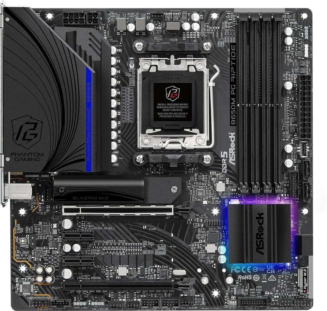 Pllakë amë ASRock B650M PG Riptide, Socket AM5, DDR5, micro ATX, e zezë