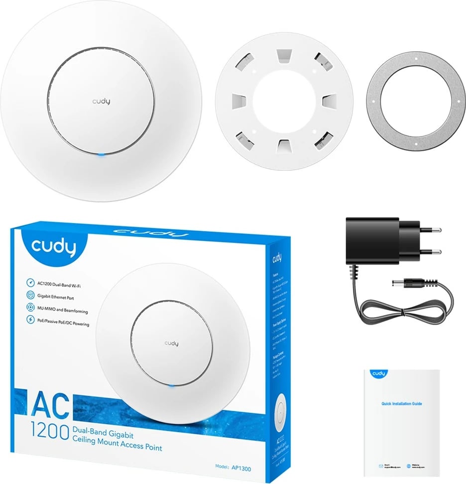 Access Point Cudy AP1300, AC1300, Mesh, PoE, i bardhë