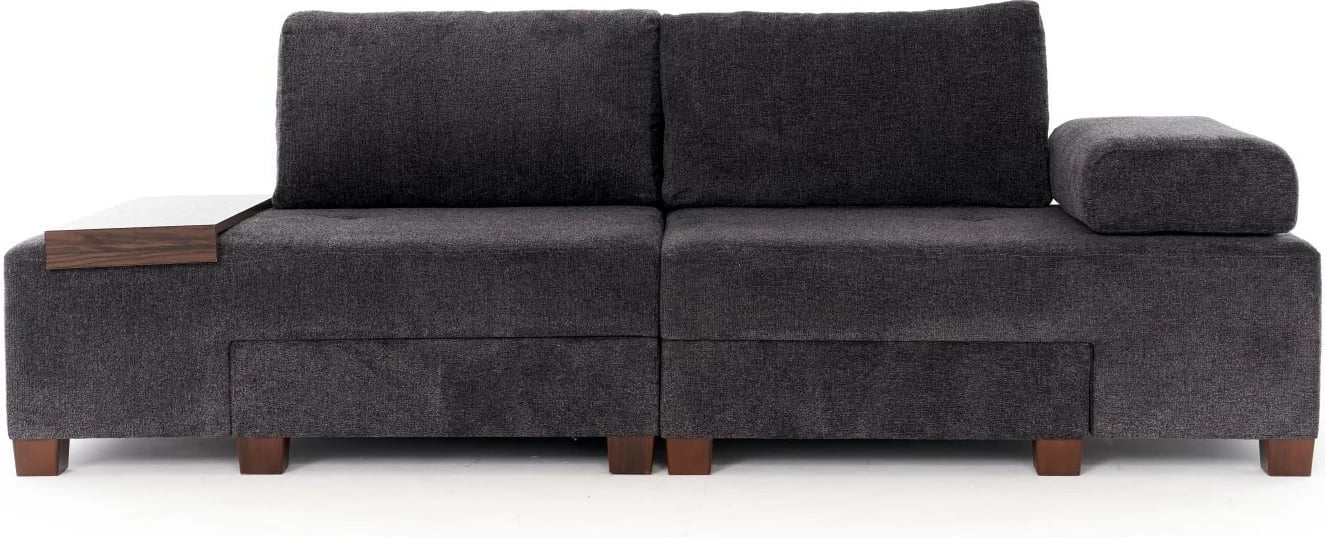 Krevat-sofá treshe, Atelier del Sofa, pëlhurë Perenna Chenille, antracit