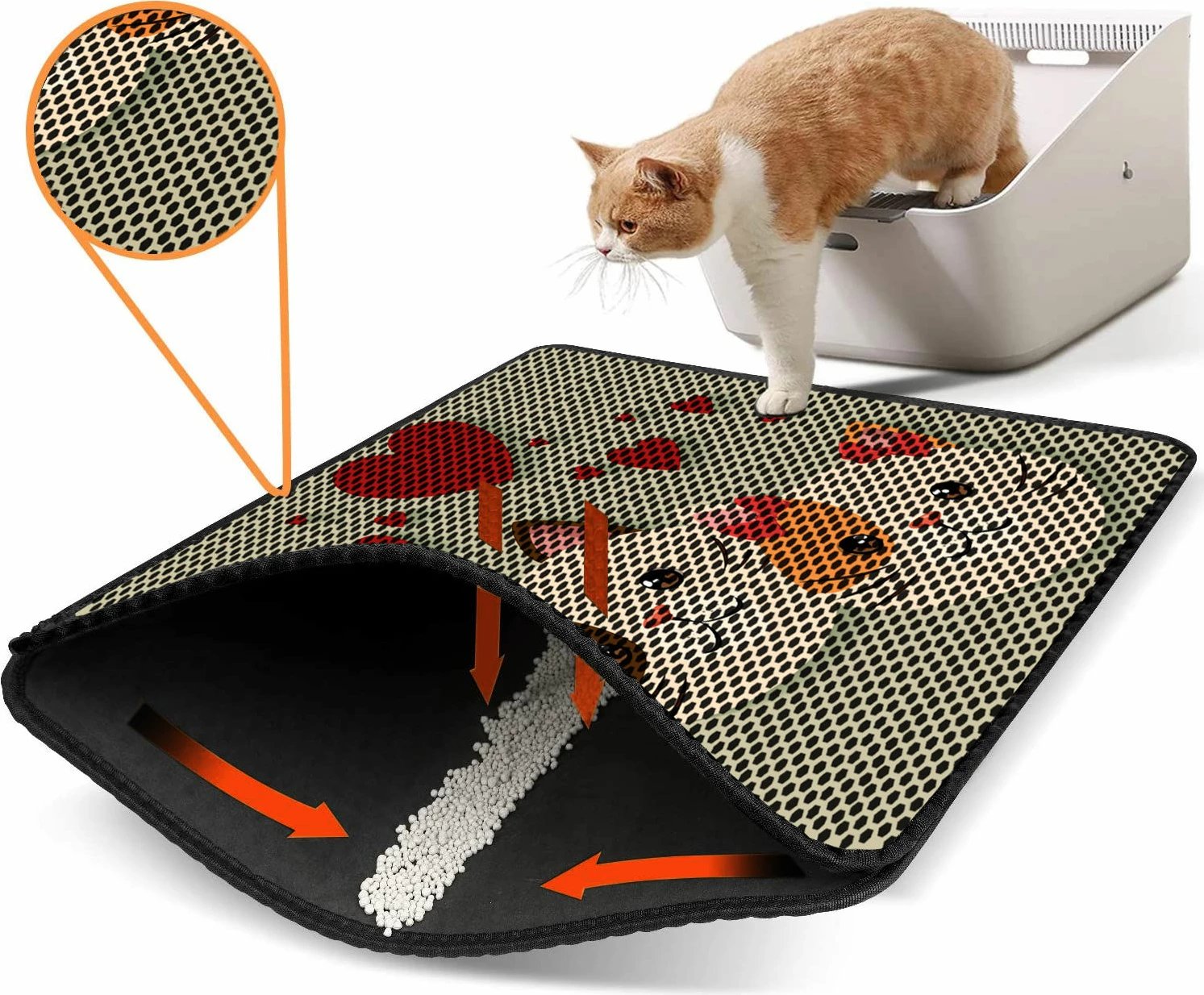 Tapet për rërë mace, shumëngjyrësh, Paws & Whiskers, Nrszn0087, 45x60cm