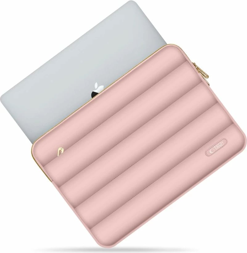 Kasë laptopi Tech-Protect Puffy 15-16", me çantë aksesorësh, Rozë