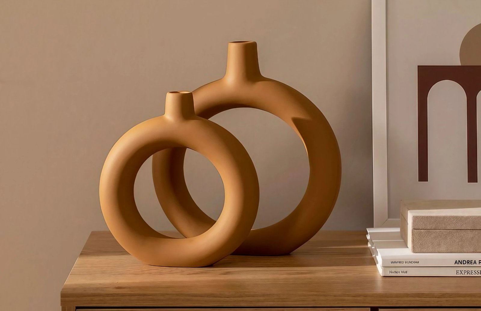 Set vazo dekorative, ngjyrë tan, Evila Originals, CY0141 Set vazo dekorative, ngjyrë tan, Evila Originals, CY0141