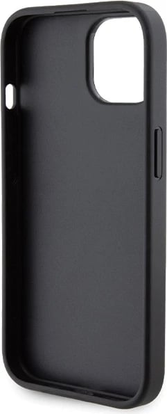 Mbështjellës Ferrari Grip Stand Metal Logo për iPhone 15, i zi