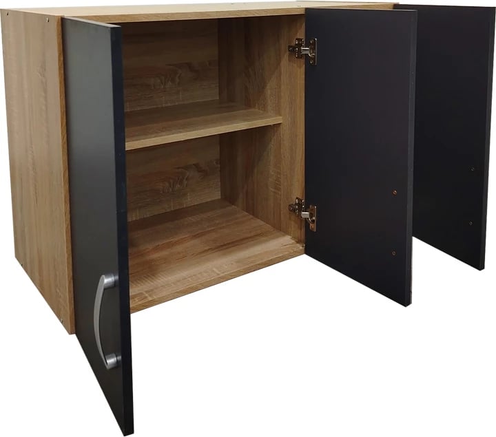 Dollap me tri dyer, loft Lego, ngjyrë sonoma-gri e errët, 90x41.5x60cm