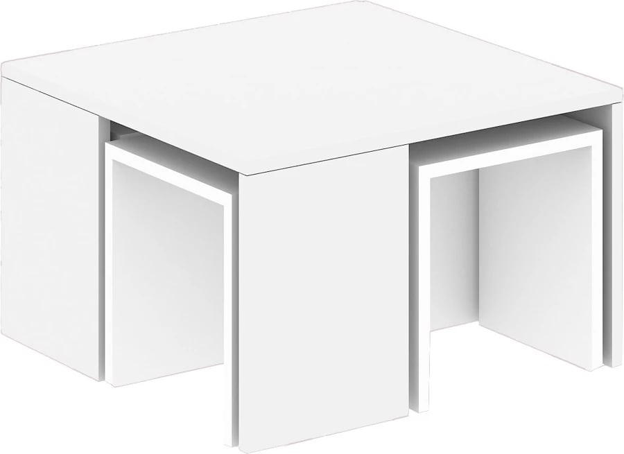 Set tavoline kafeje Hanah Home, Ortanca, e bardhë