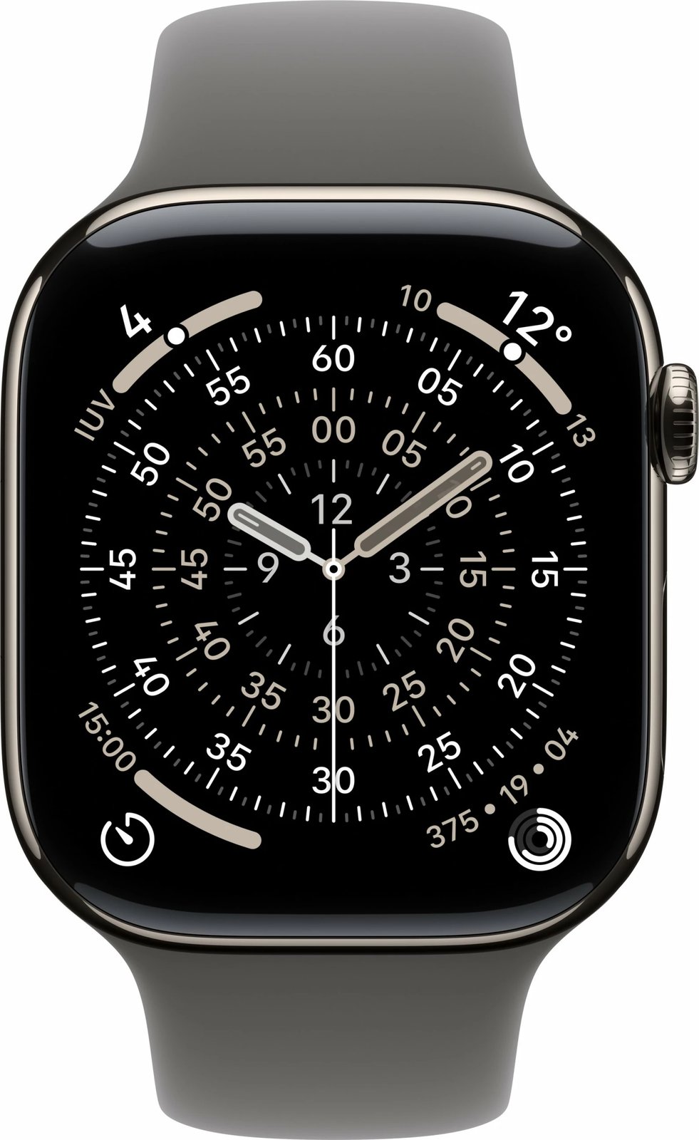 Smartwatch Apple Watch S11 Titan Natur Cellular 46mm, LTE, rrip sport steingrau M/L
