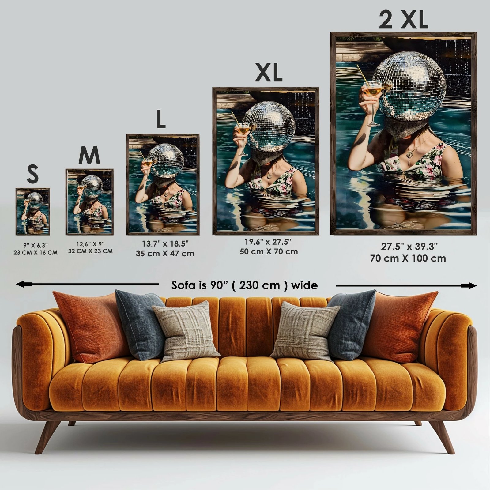 Pikturë dekorative me kornizë MDF, shumëngjyrëshe, Wallity, GE105-L