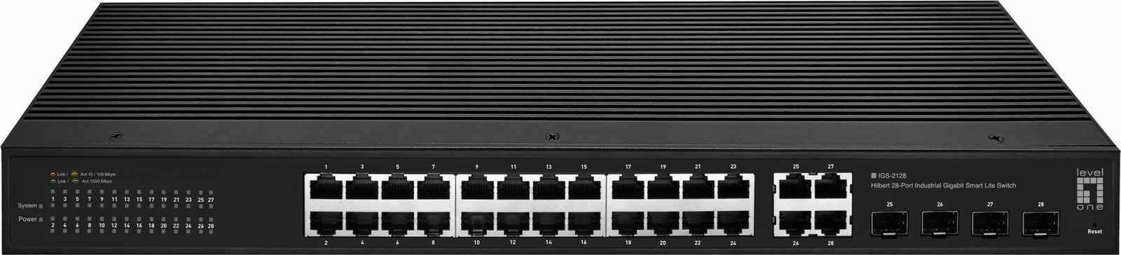 Switch LevelOne Hilbert 28-Port Industrial Gigabit Smart Lite, 24x RJ45, 4x SFP/RJ45 Combo