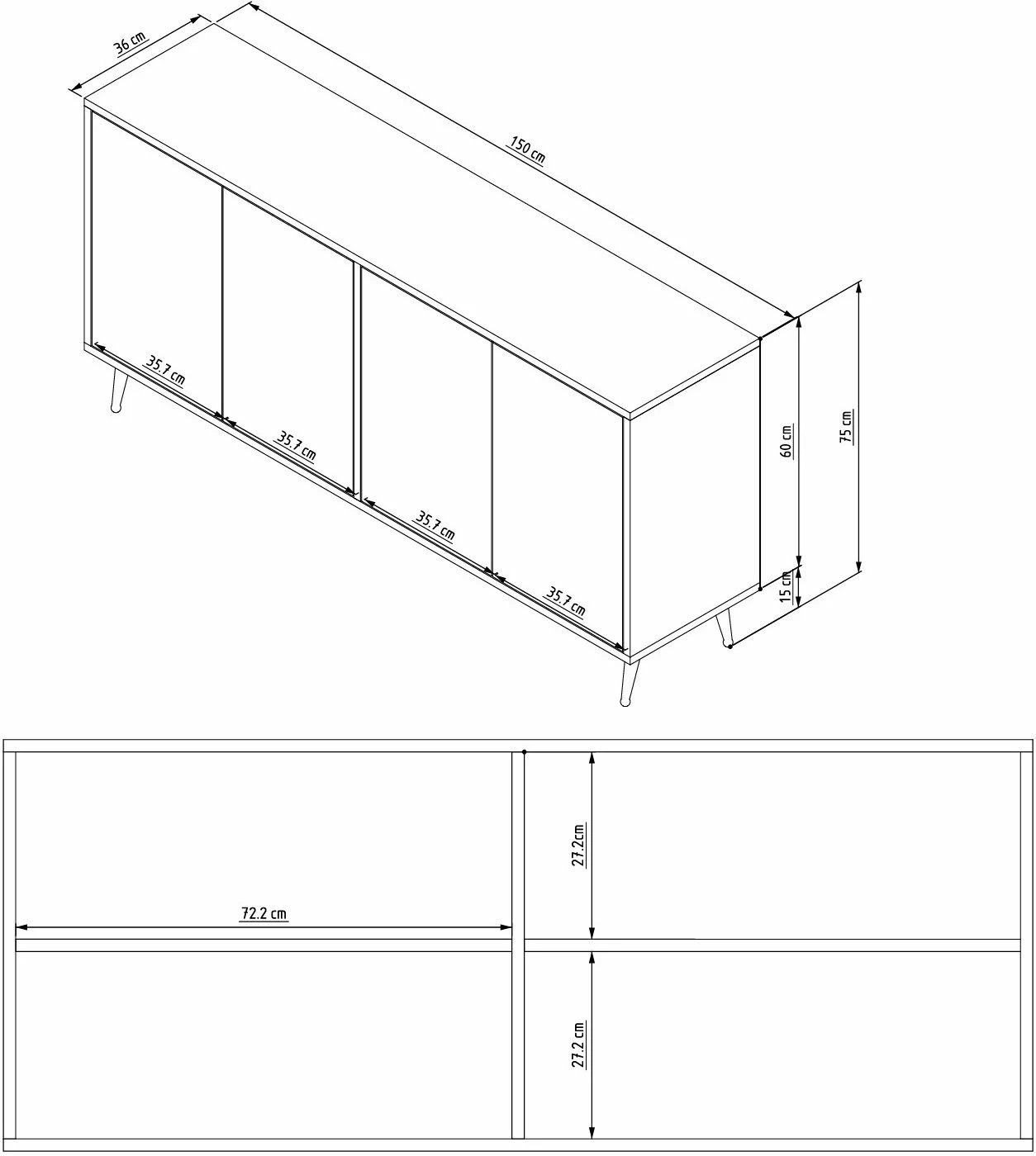 Konsol Skye Decor, poliestër, e bardhë
