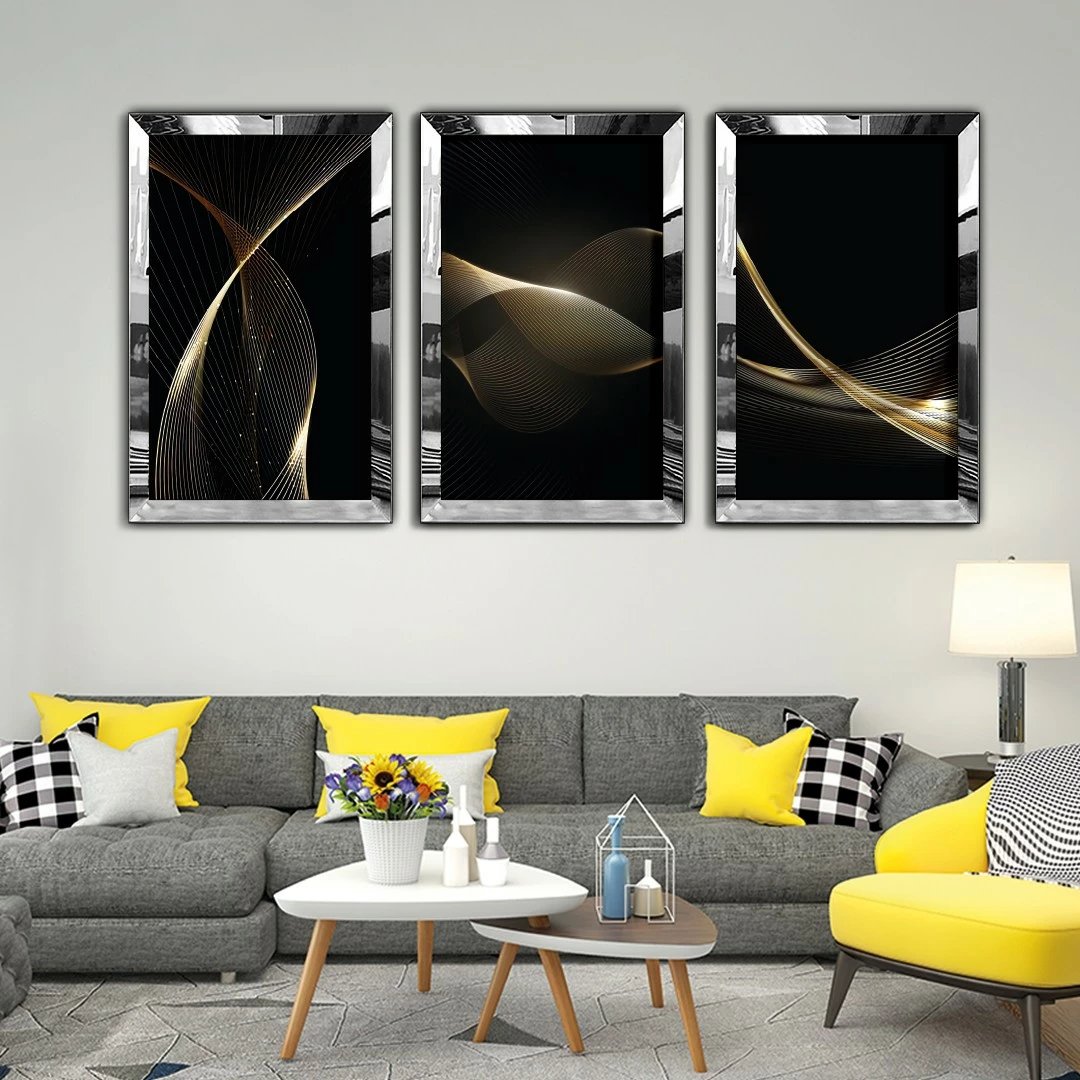 Pikturë dekorative MDF-Plexiglass (3 copë), Wallity, Huhu405, 30x40cm