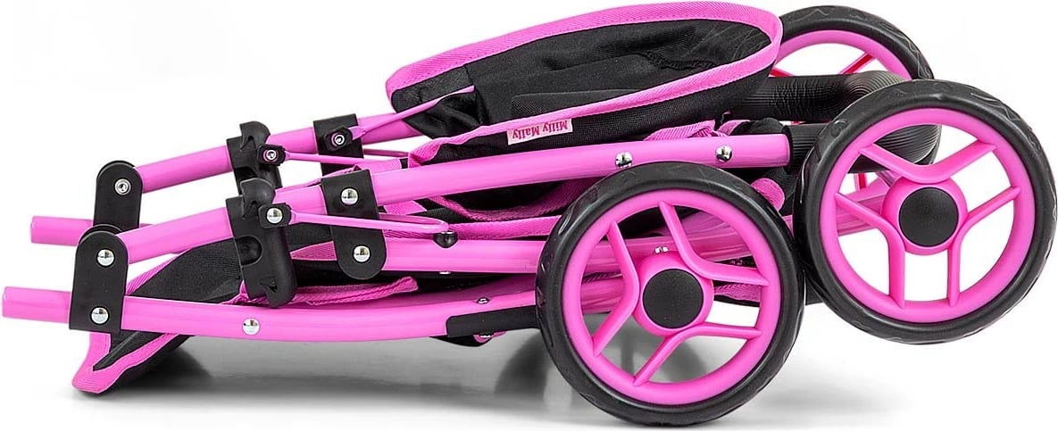 Karrocë lodër për kukulla Milly Mally Natalie Prestige, e zezë/rozë